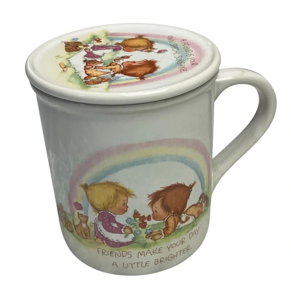 1983 Betsey Clark Hallmark Mug Mates Matching Mug & Lid Friendship Mug